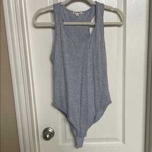 Zenana premium gray bodysuit size large